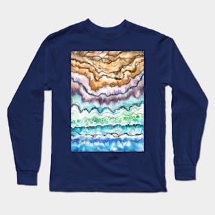 Rainbow Silt Geode Long Sleeve T-Shirt